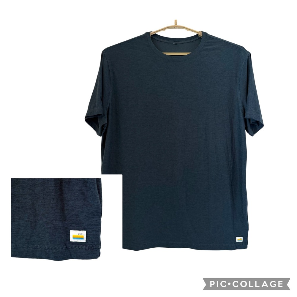 Vuori Strato Tech Tee Mens XL Heathered Navy Blue Short Sleeve Shirt V126